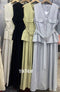 Two Piece Sleevless Shirt with Lace Strap and Skirt